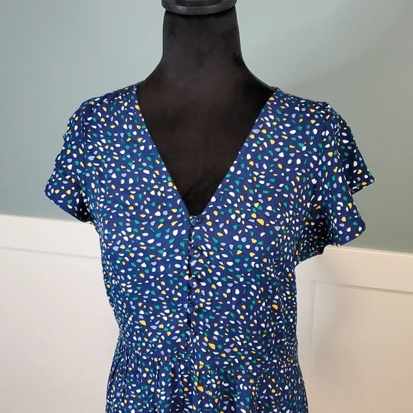 Banana Republic Navy V Neck Dress S - Picture 2 of 13